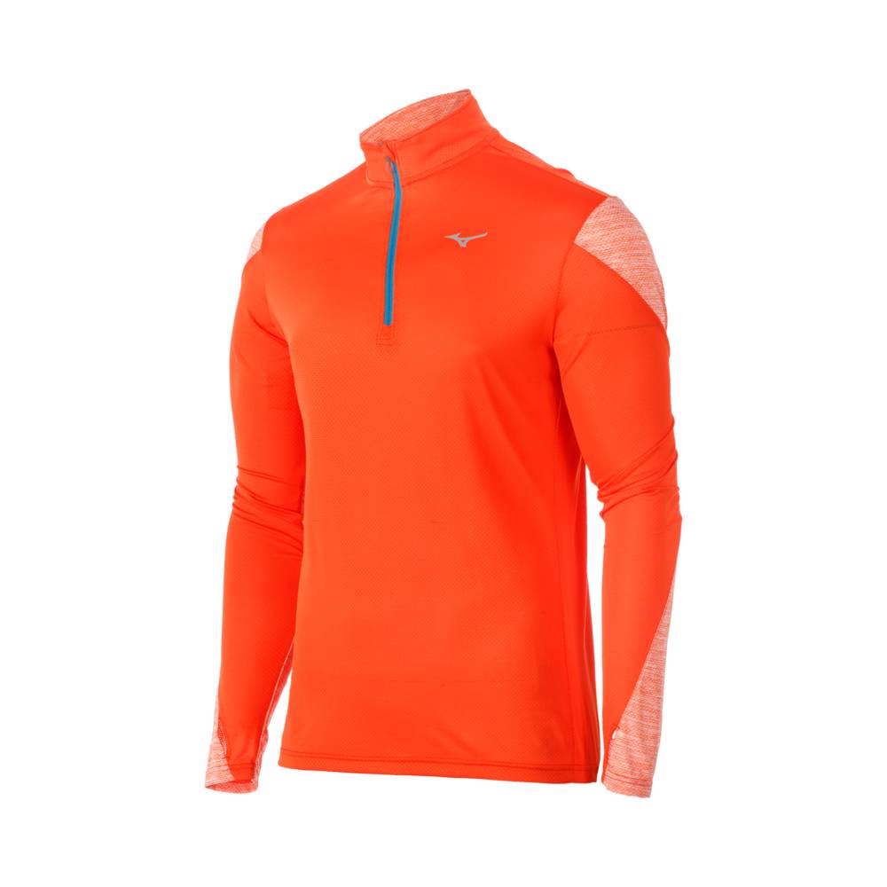 Blusa Mizuno Running ALPHA LONG SLEEVE HALF ZIP 2.0 - Homem - Rosa - CLWUD6324